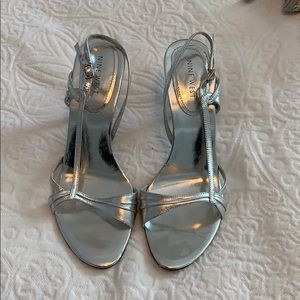 Nine West silver heels